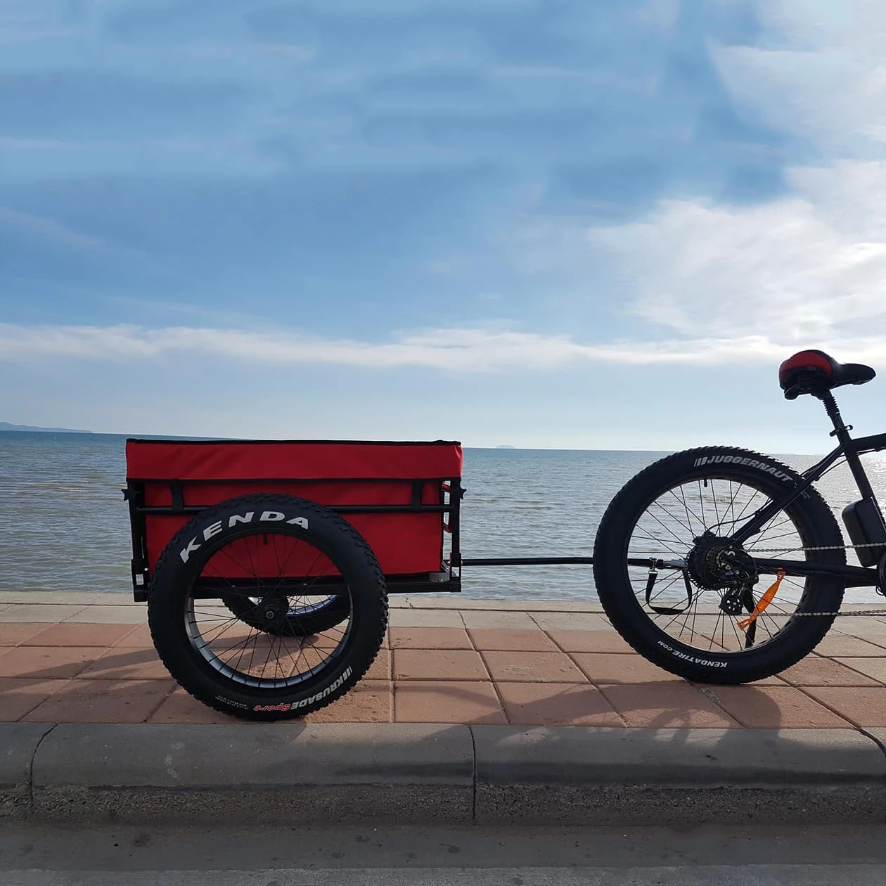 electric bike trailers two wheel Beach trailer With waterproof bag fat tire bike trailer
