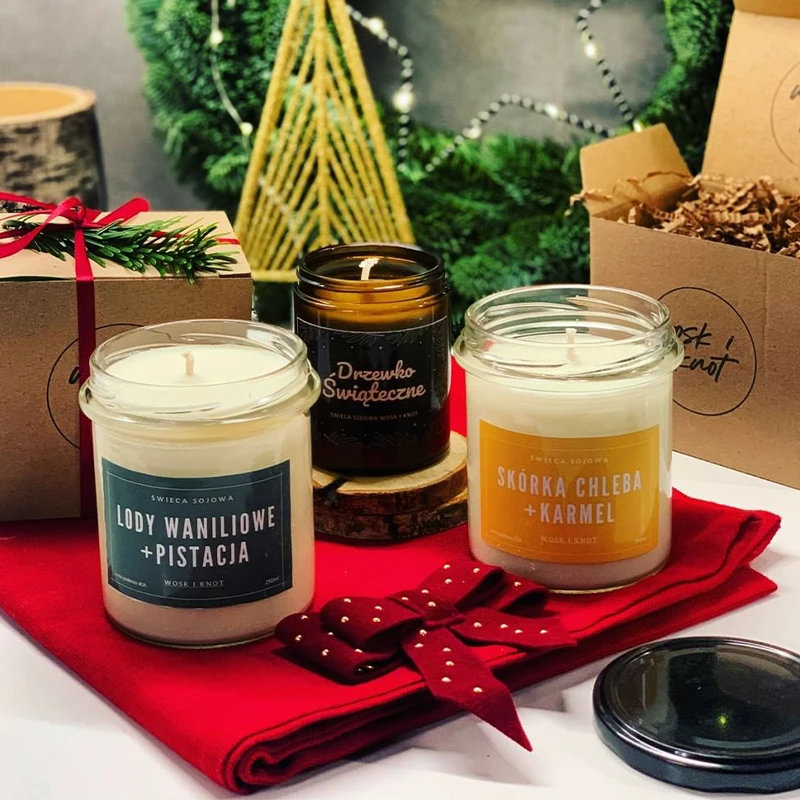 wholesale custom the candle jars glass candle container with lid and boxes