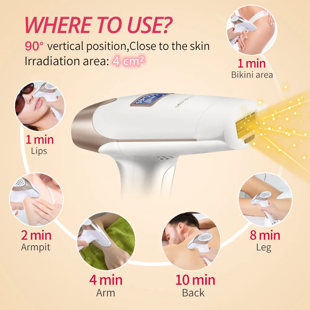 Lescolton T009i IPL Depilador Facial Hair Epilator Permanent Home Use Laser Hair Removal Machine