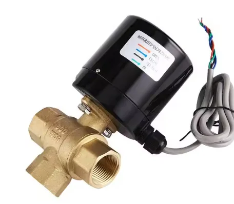 1/2 3/4 1 дюйм. Подходит для HVAC и контроля состояния латунный шаровой клапан с электромотором запорным приводом