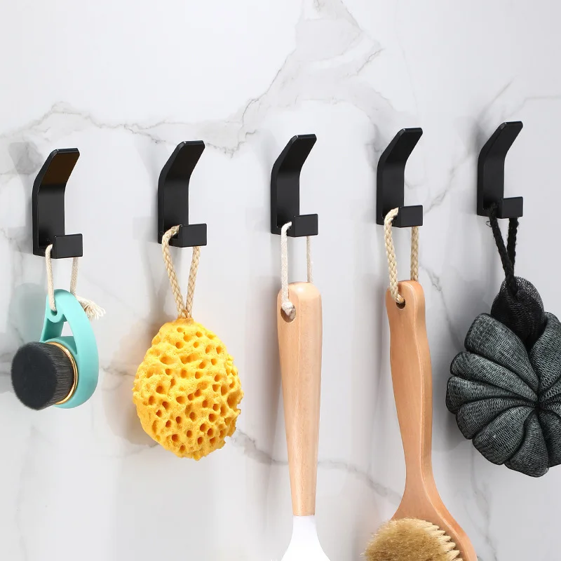 WW343 Wall Mount Kitchen Modern Aluminum Hook Self Adhesive Hook Towel Metal Door Hanger Towel Hook