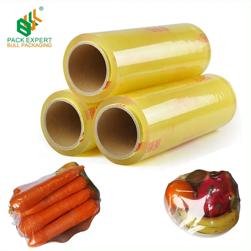 9-15MIC 30-50CM Width Roll OEM Food grade PVC Cling Film Wrap Stretch Casting Film