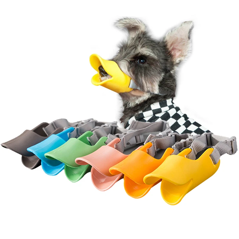 Pet Supplies Soft Silicone Pet Duck Muzzle Anti-bite Dog Mouth Cover Dog Muzzles with Adjustable Straps