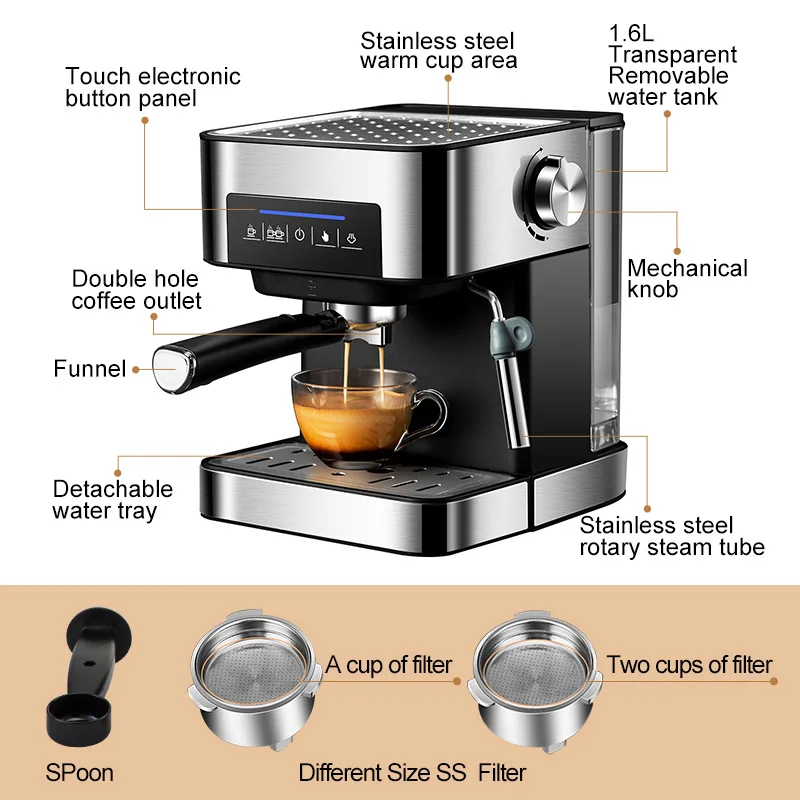 Professional programmable Italian fully automatic touch screen display coffee machine espresso, espresso cappuccino latte
