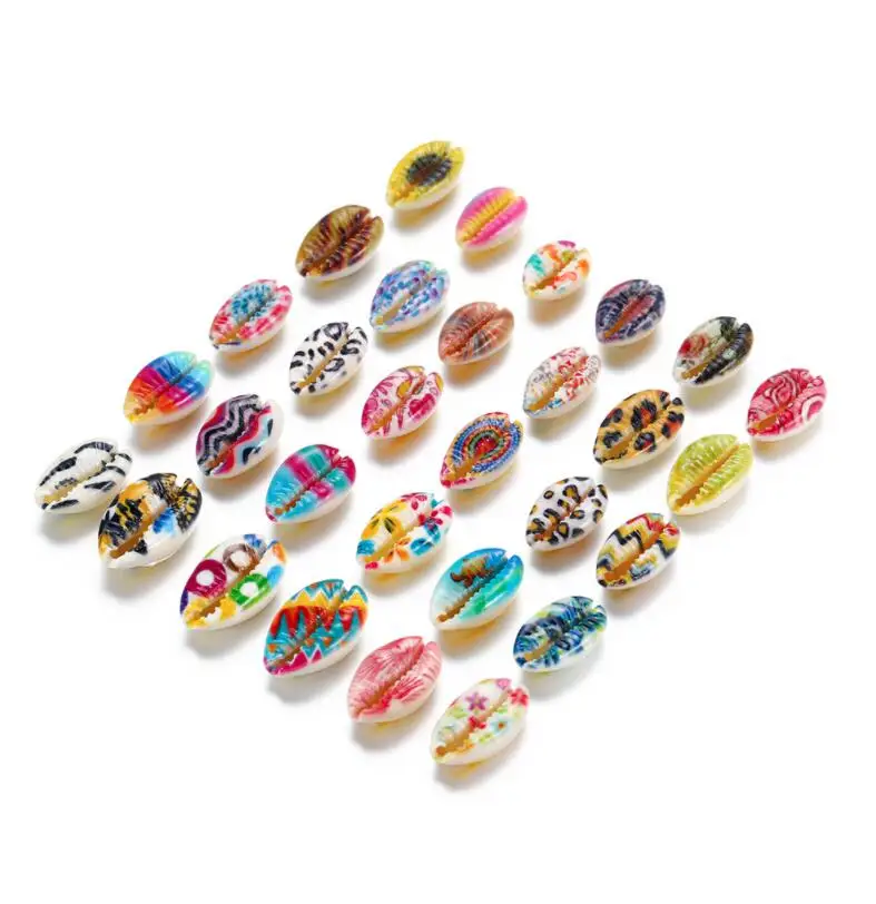 new  Multicolor 10-20mm Natural Shell Painted Loose Spacer Beads For Jewelry Making Diy Necklace Bracelet Accessories