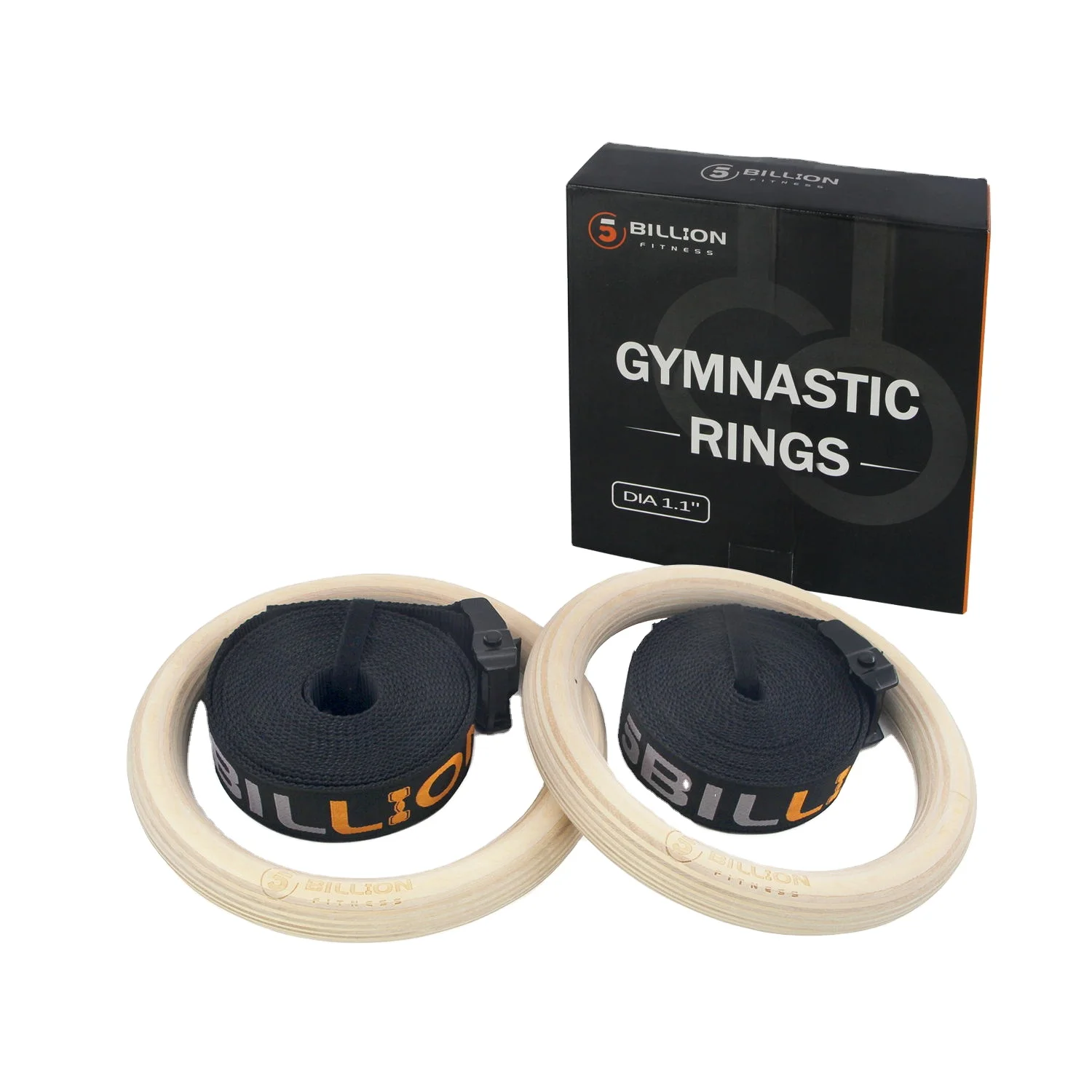 Customized Wooden Gymnastic Ring with Nylon straps