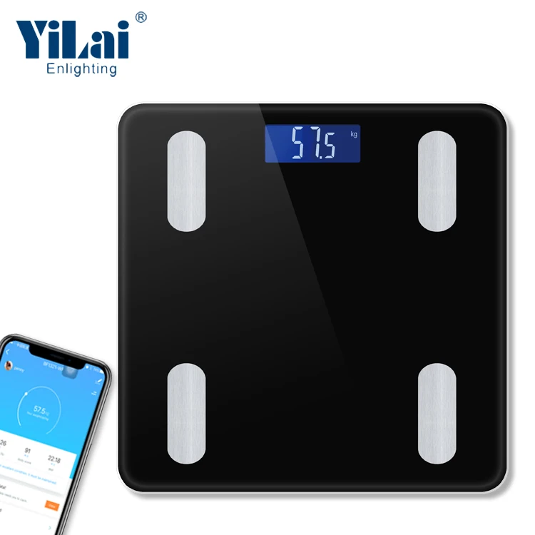 High quality 6mm tempered glass platform electronic smart weighing digital scale tuya wifi body fat scale