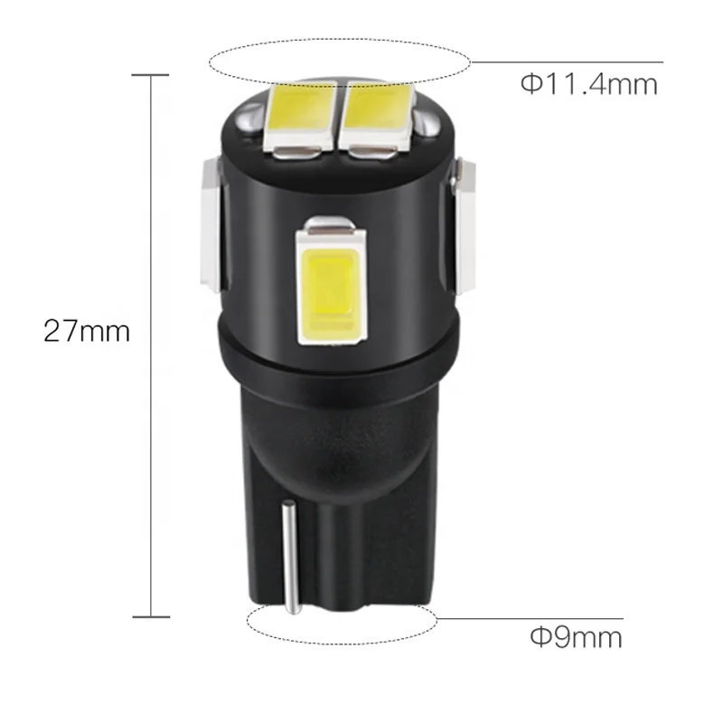 JIACHI FACTORY Super Bright Car W5W T10 Led Light Bulbs 194 168 5630 6SMD 12V White Auto T10 Led Strobe Interior Clearance Lamps