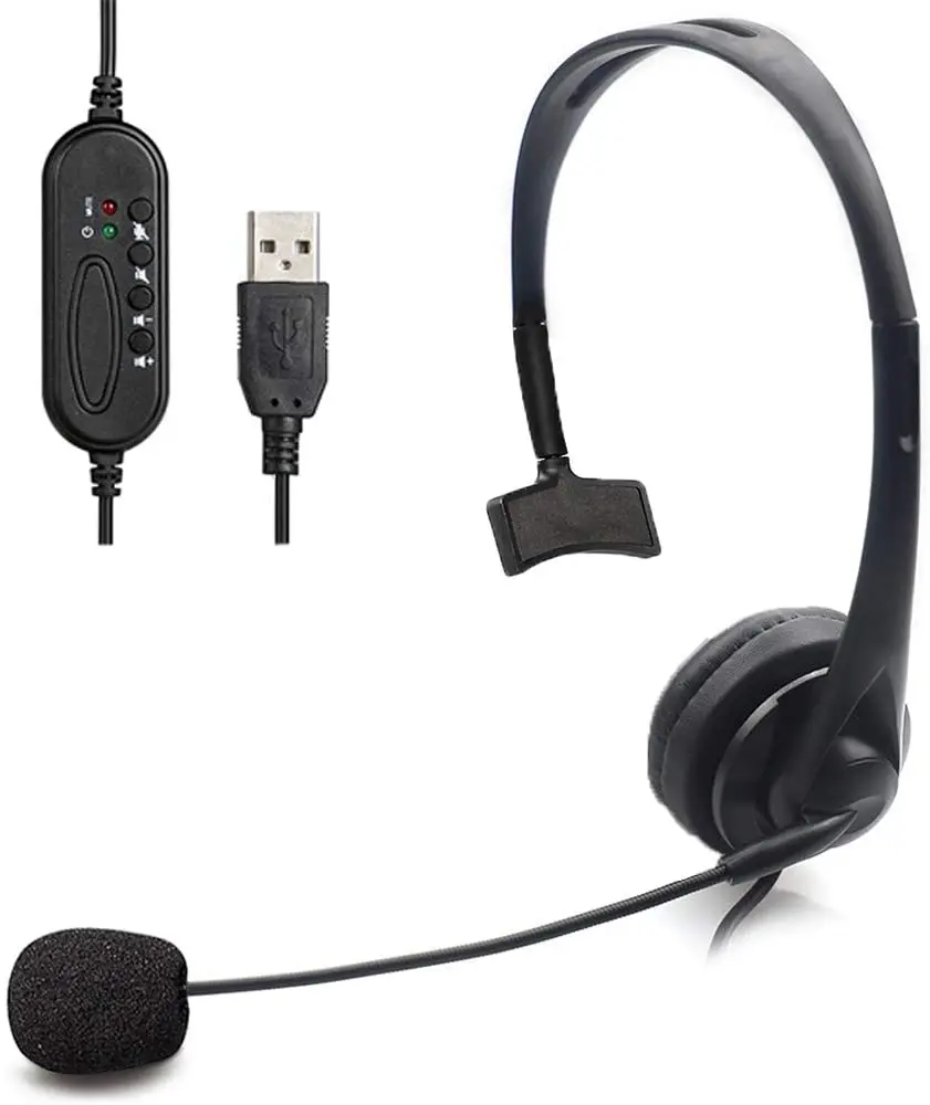 Оптовая продажа дешевые USB-наушники односторонные наушники гарнитура для офисного колл-центра с высоким качеством звука от LINX