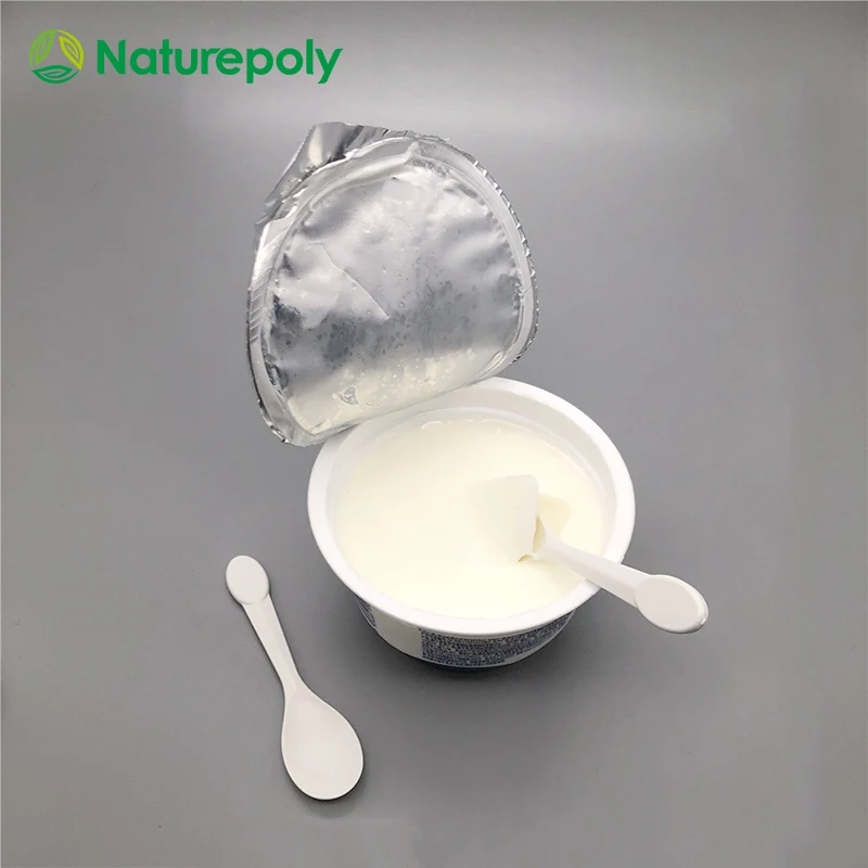 Customized Colored Biodegradable PLA CPLA Corn Starch Ice Cream Frozen YogurtPlastic Disposable Scoop Compostable Sundae Spoon