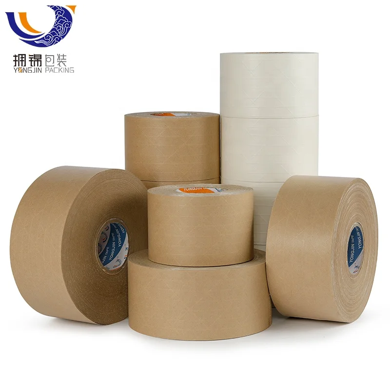 Eco Friendly Packaging Brown Kraft Paper Tape Water Activated Paper Adhesive Tape