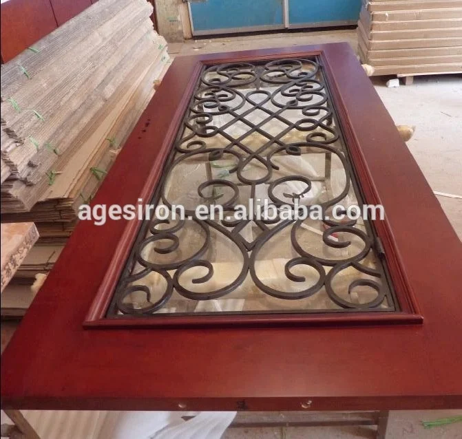 Двойная дверь из тикового дерева хорошего качества/дизайн деревянной стеклянной