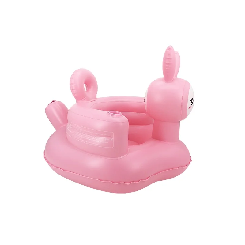 Pink rabbit Inflatable Baby chair infant learn to Sit soft sofa toddles dinning Seat Bathing stool