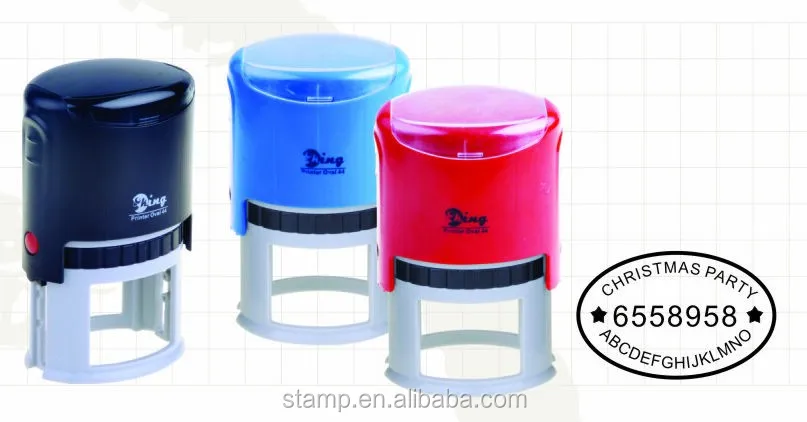 Different Size hot office use plastic rubber Self inking Rubber Stamp oval stamp machine pocket seal stamp