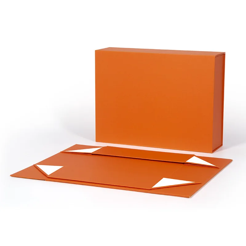 32*24*9cm Orange Folding Gift Flip Empty Tea Bag Golf Glove Recyclable Packaging Box for Fathers Day Baseball