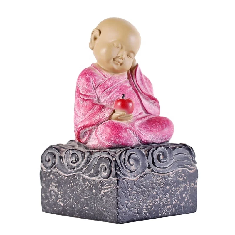 Laughing Little China Zen Statue Cute Buddha Monk Chinese Style Art Craft shaolin Monk Shape For Home Decor Sculpture crafts