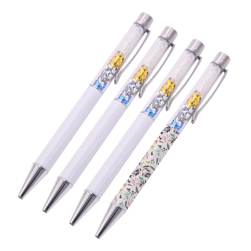RTS Sublimation Ink Pens Blanks With Shrink Wrap Metal Ballpoint Pen for Custom Printing Sublimate snow globe Pens Ballpoint