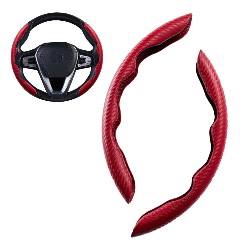 Universal Fashion Breathable Custom Design Car Accessories Pink Steering Wheel Cover Carbon Fiber