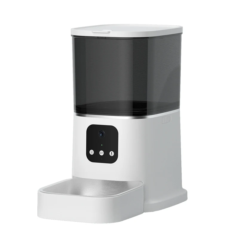 6L Large Capacity New Smart Wifi Remote Control Pet Feeder Microchip Automatic Pet Feeder With Camera