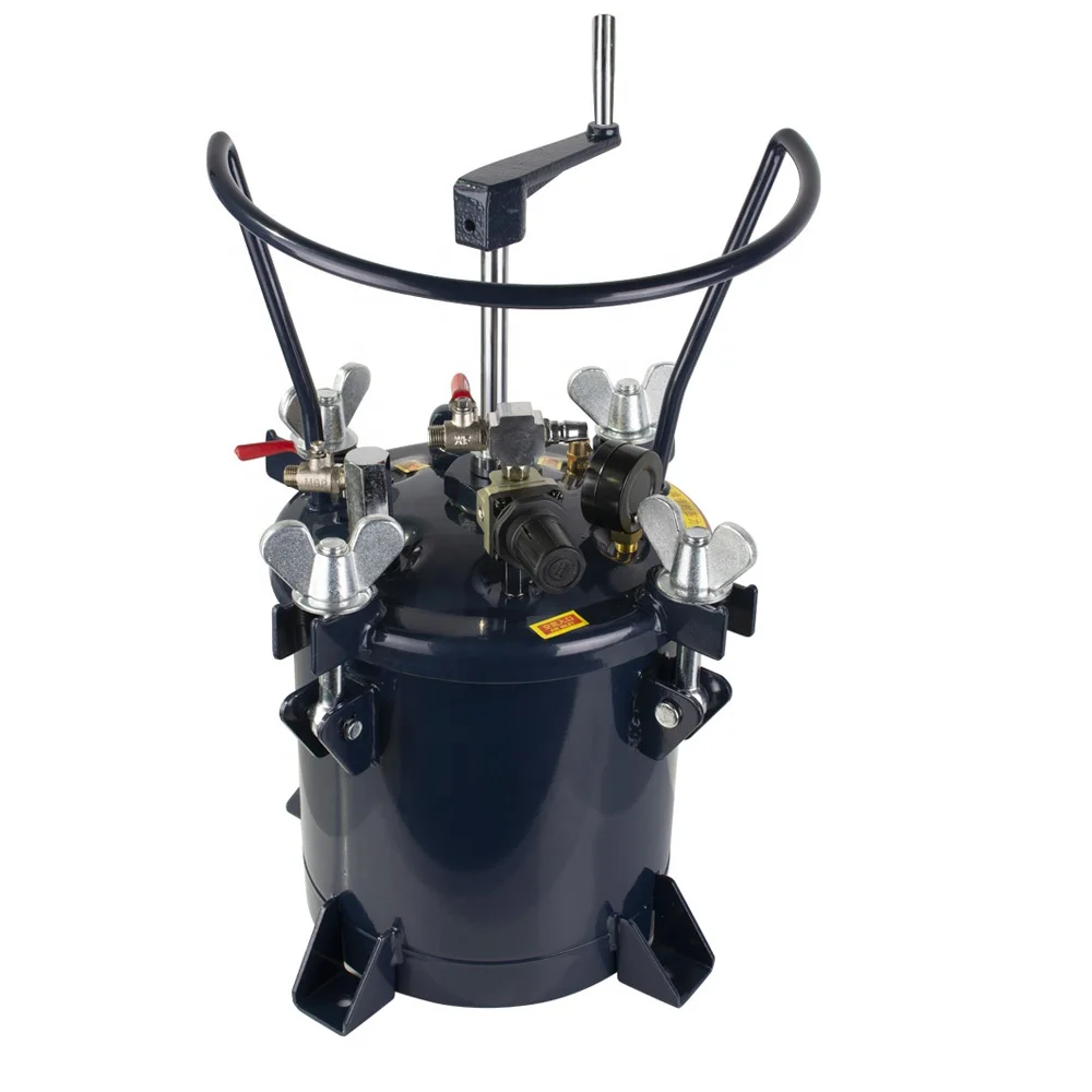 Manual Mixing 2.5 Gallon 10 L Spray Paint Pressure Pot Tank with Regulator Gauge