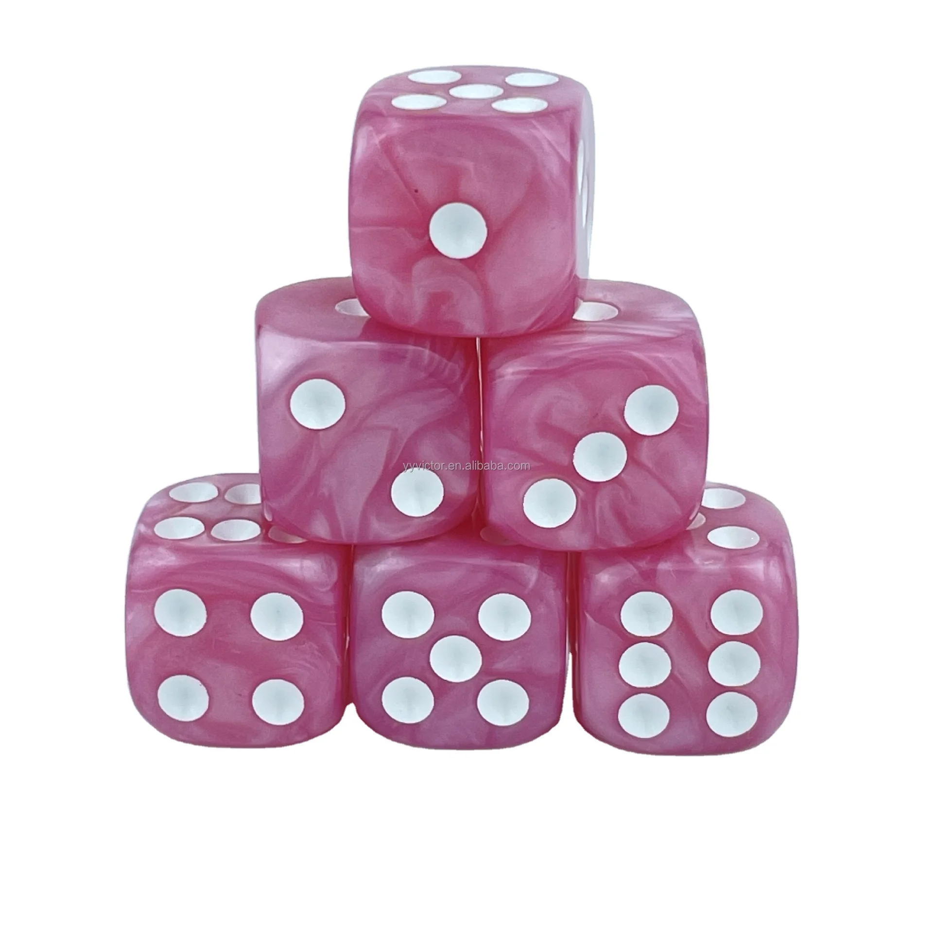 16mm Jade Pearl Colors square and Round Corner Regular Pixel Points Dots Pip Dice Acrylic Plastic Game