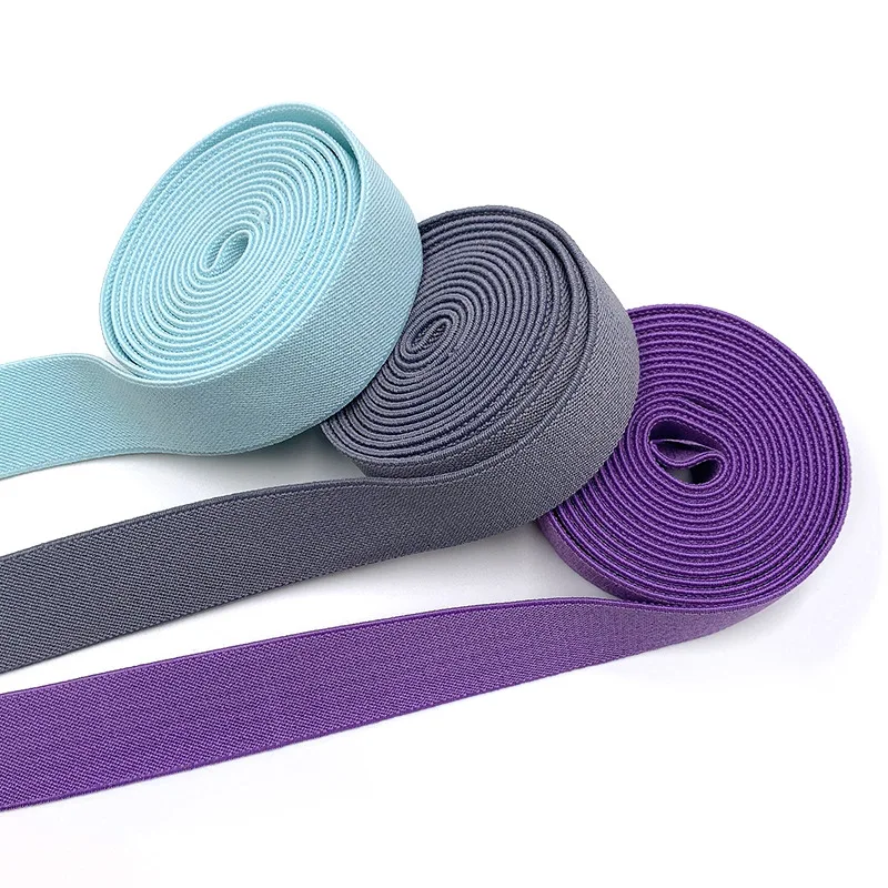 2.5cm High Quality Twill Weave Elastic Band High Resilience Waistband Rubber Elastic Webbing for Garment/Bag/Sewing