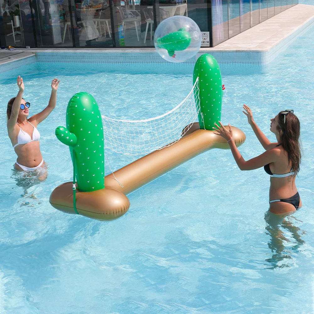 Hot Summer Inflatable Water Pool Toy Float Volleyball Game Court Set for Sale