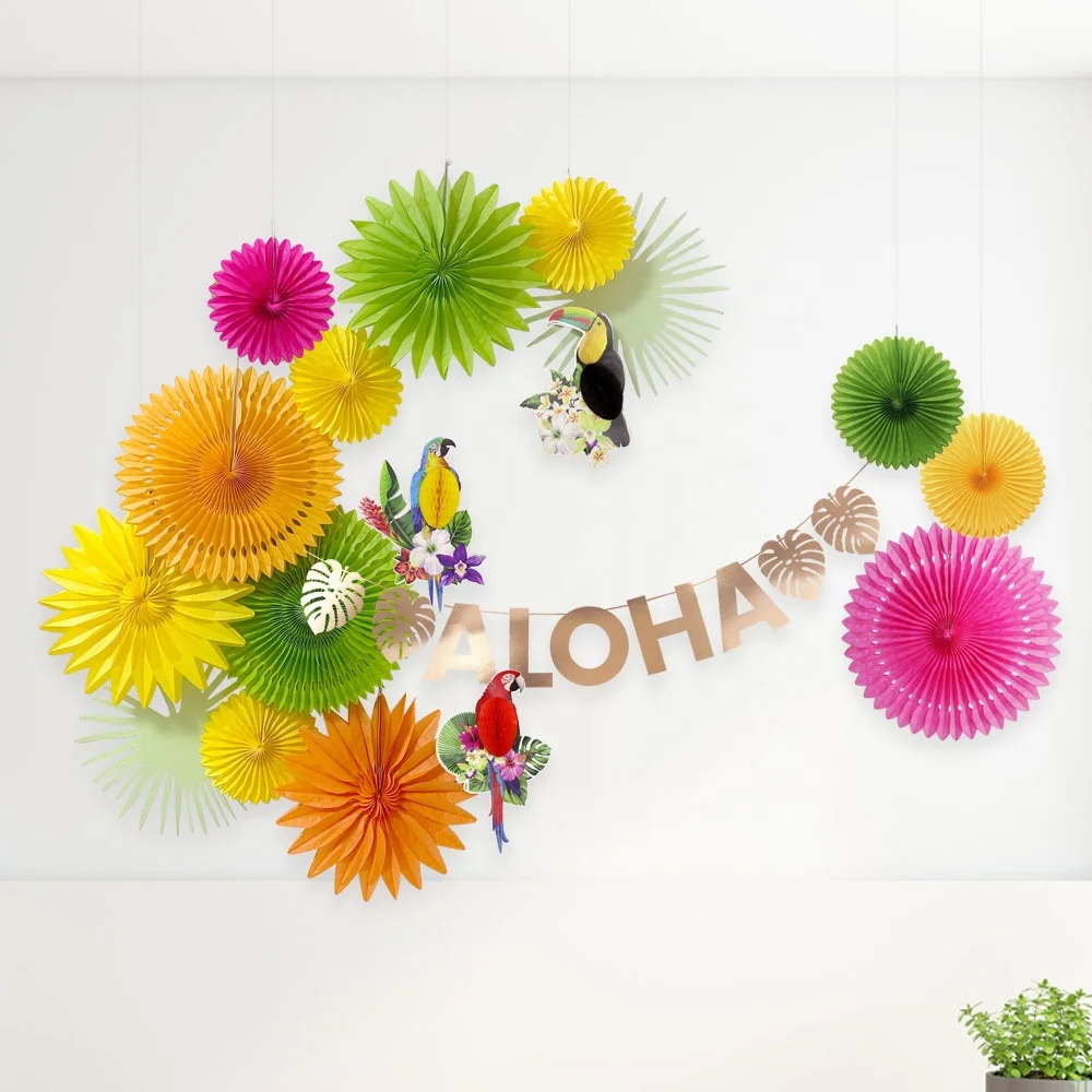 EASTTERN Hawaiian Tropical Bird Honeycomb Hanging Party Decorations, Summer Party ,Room Decoration and Venue Layout Supplies