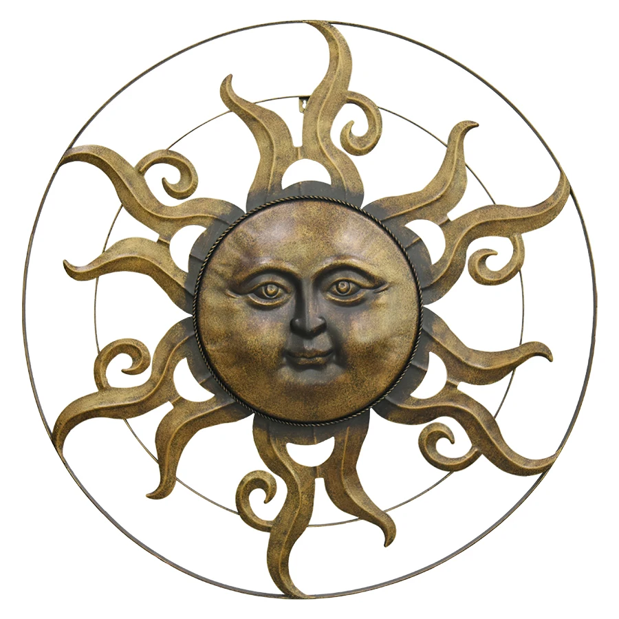 
Retro nostalgic sun wall hanging Nordic style outdoor wall interior sofa TV background wall bedroom decoration creative living r 
