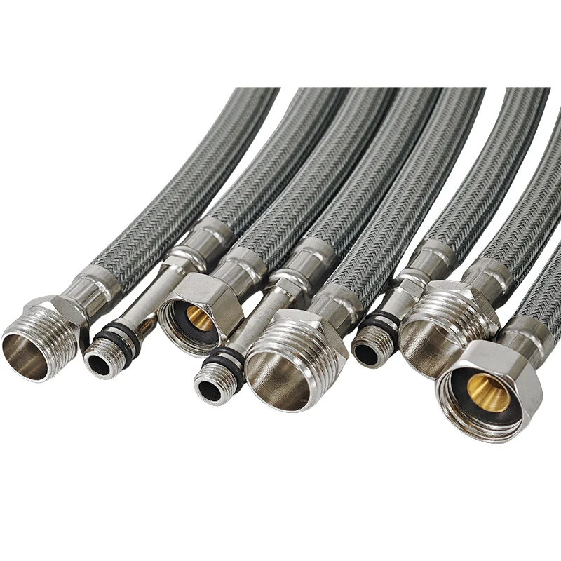 2024 new product nylon braided flexible hose multiple interface forms kitchen bathroom plumbing hose toilet faucet