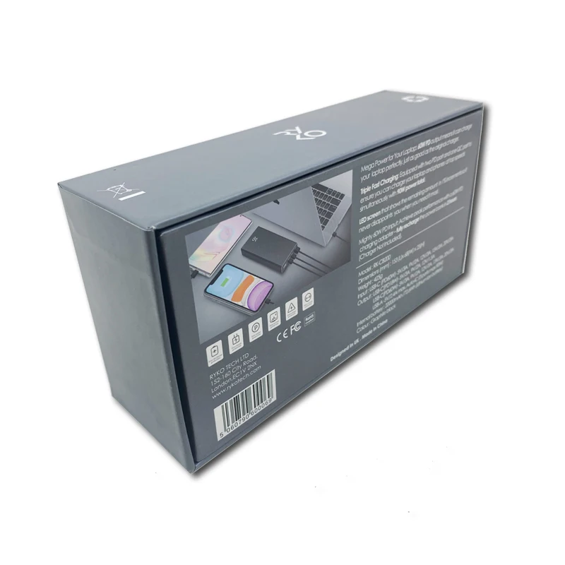 Premium Cardboard Gift Box for Slim Power Banks Strong Hard Paper Gift Packaging for USB Charger