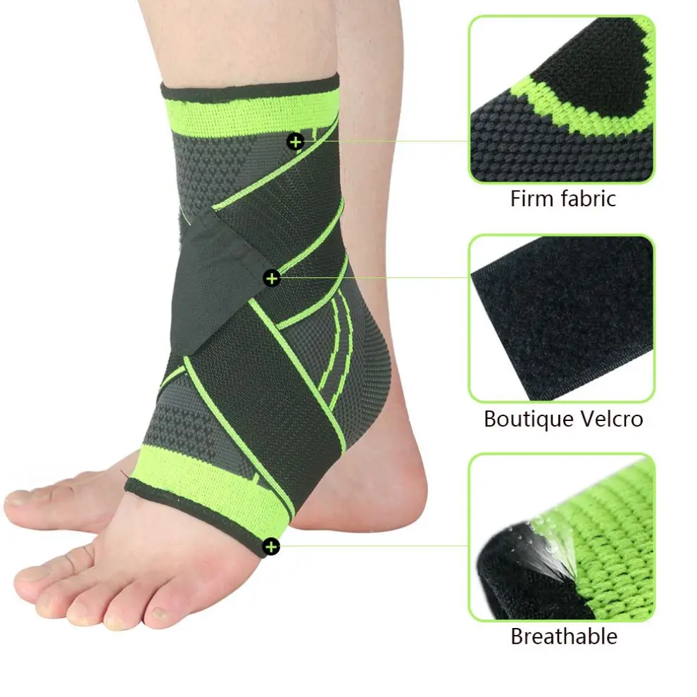 hot sale Pressurized adjustable Elastic Ankle Support Ankle Brace Protector with Strap