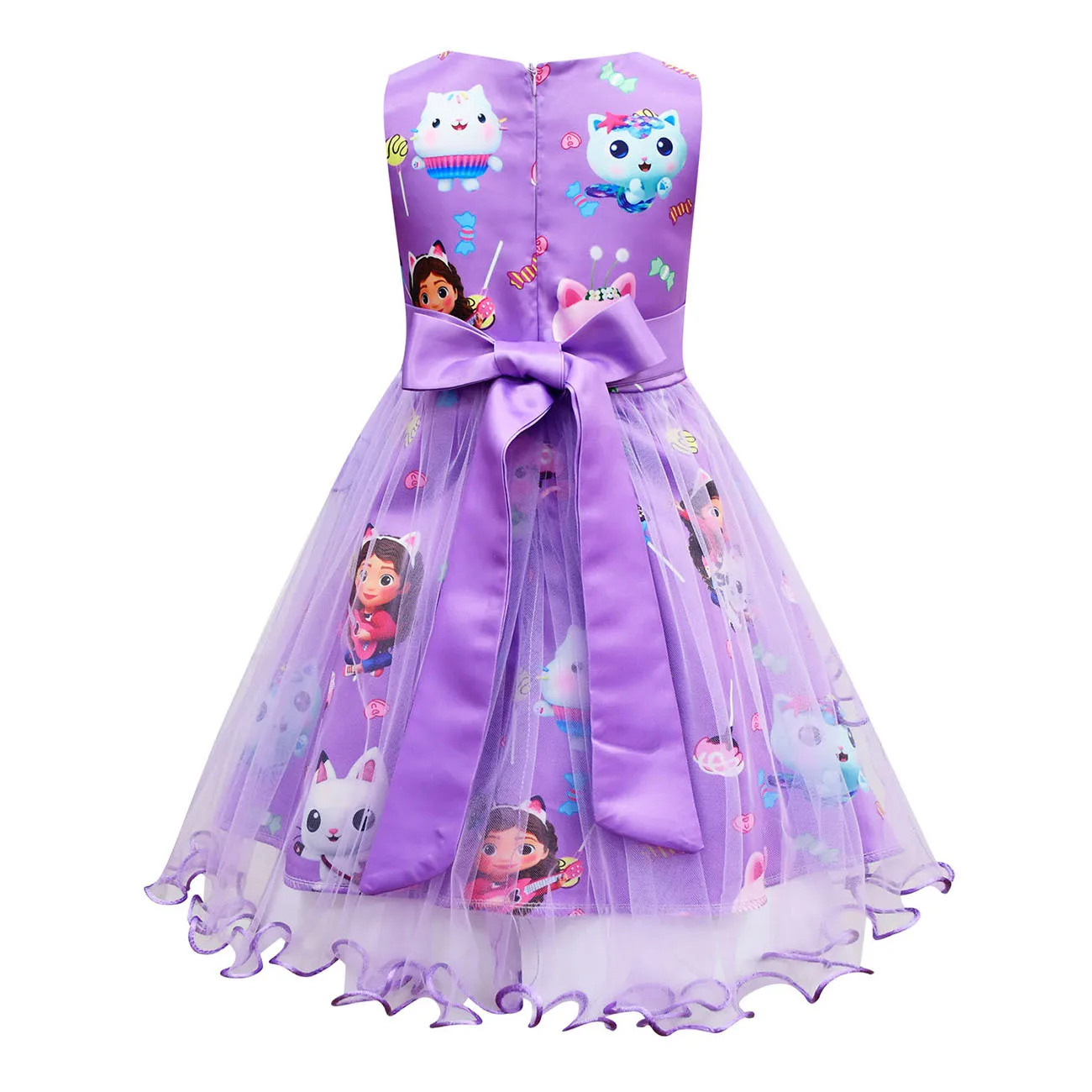 Summer Baby Girls Dress Up Fashion Kids Bow Princess Frock Children Fancy Halloween Gabbys Dollhouse Costume