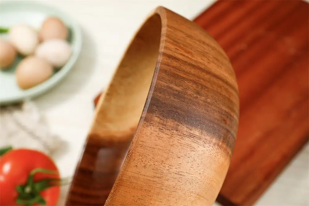 High quality Acacia wooden bowl salad bowl set of different size natural bowls