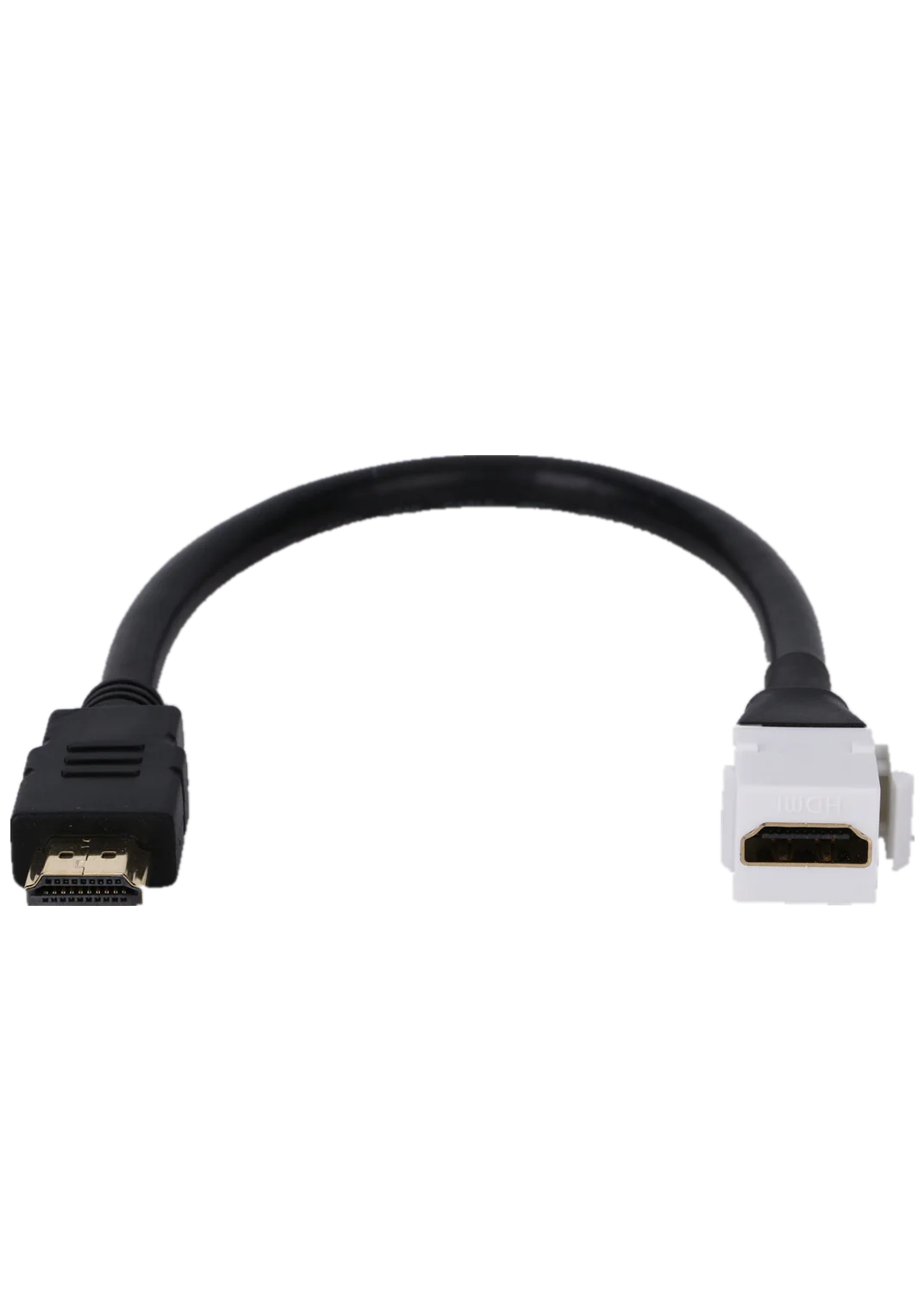 Top selling Hdmi adaptor Cable Keystone style HDMI Female to HDMI Male cable length customized