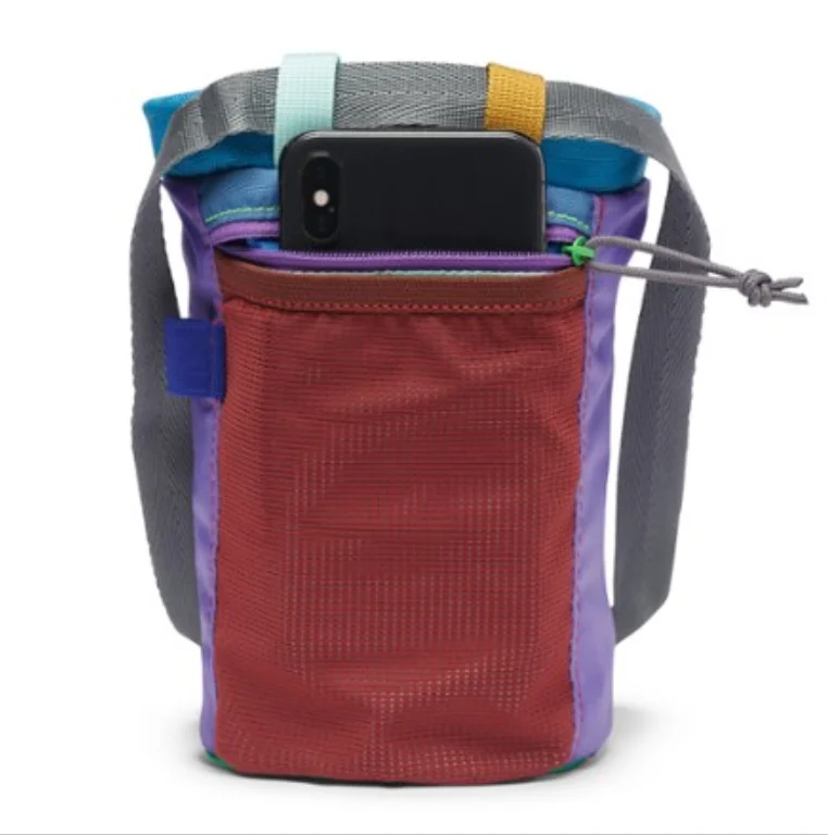 Manufacturing OEM Portable Outdoor Hiking Sport Gym Nonslip Magnesia Pouch Rock Climbing Chalk Bag with Drawstring Closure