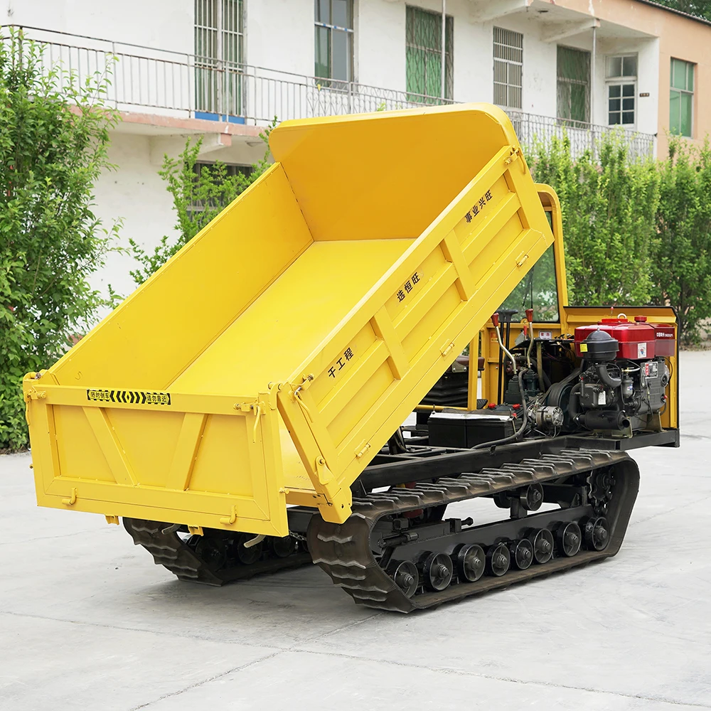 fruit bin dumper 4 ton forward tipping crawler dumper with shovel made in china