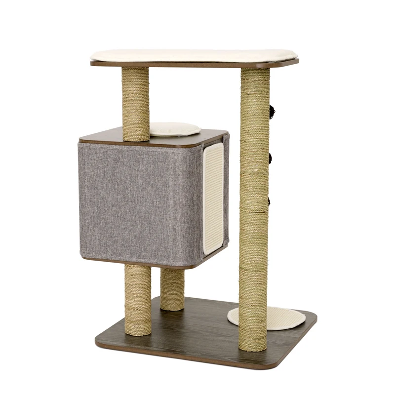Eco-Friendly Healthy Cat Climbing Tree Multipurpose Cat Indoor Pet House Tree Wooden Tower Luxury Cat Climbing Tower