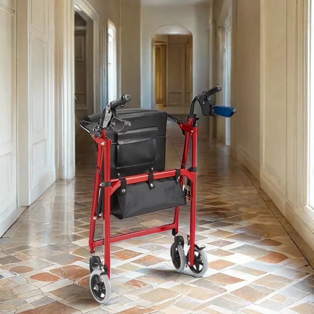 Wholesale Price Lightweight Folding Aluminium Rollator Walker Adult Patient Rollator Walkers
