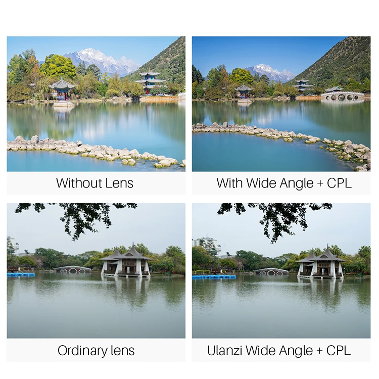 Ulanzi 16mm Wide Angle Mobile Phone Lens with CPL Filter, 100 Degree Wide Angle Lens Compatible for iPhone Huawei Xiaomi