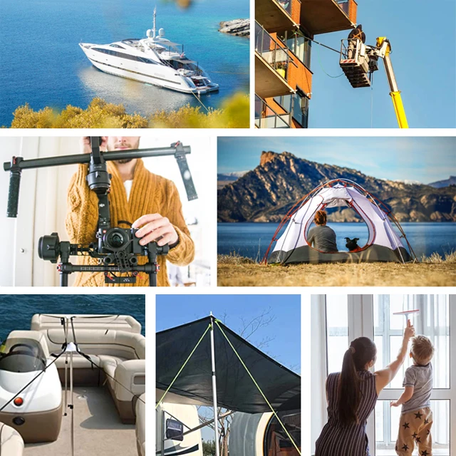 Aluminium Telescopic Camping Tools Tent Support Pole Spin Lock Pole