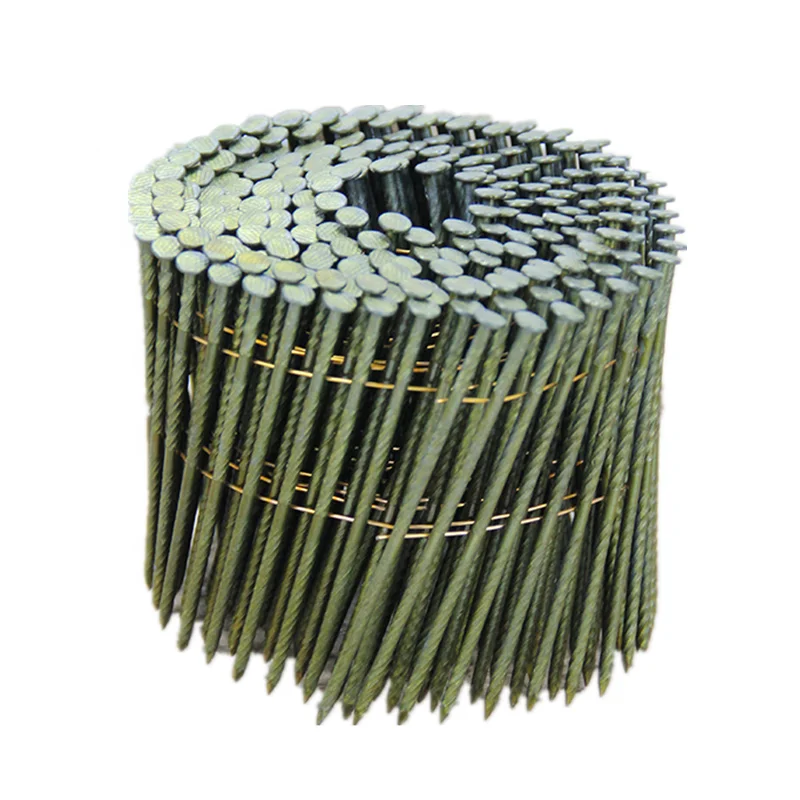 Wire coil frame nail Collated Wire Coil Siding Nails 1-1/2 in x 0.092 Hot Dipped Galvanized Ring Shank