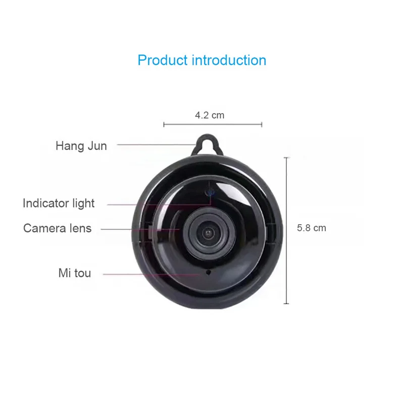 
real-time screen monitoring double encrypted video account 2 million high-definition lens mini size ip camera 