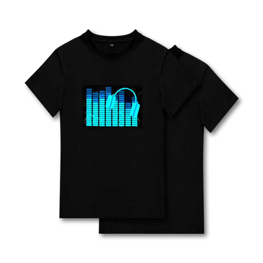 2021 Hot Sale Super Quality Wholesale Price Customized EL Rave Party Music Sound Active Led T-shirt
