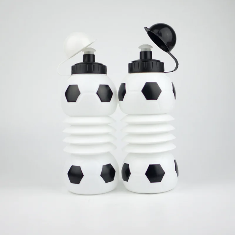 Factory direct sales can be customized color logo 550ml food grade PP material double football folding sports bottle