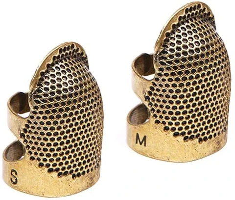 HelloWorld Household Handmade Diy Sewing Metal Bronze Adjustable Adjustment Thimble For Protect Finger