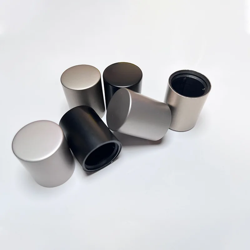 Luxury Perfume Bottle Cover Lid Custom Metal Alumite PP Perfume Bottle Magnetic Cap With Logo