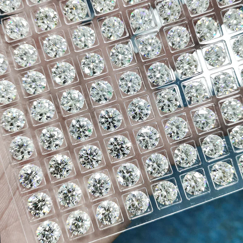 Natural Loose Moissanite 1-2.9MM Synthetic Gra 1CT Gemstone DEF Color White Round Cut Small Size Price of Moissanite Diamond