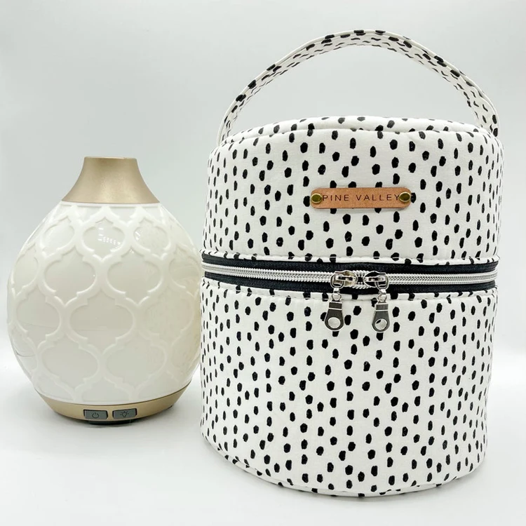 
Wholesale 10-Bottle 100% RPET canvas soft Essential Oils diffuser carrying bag custom printing canvas essential oil case 