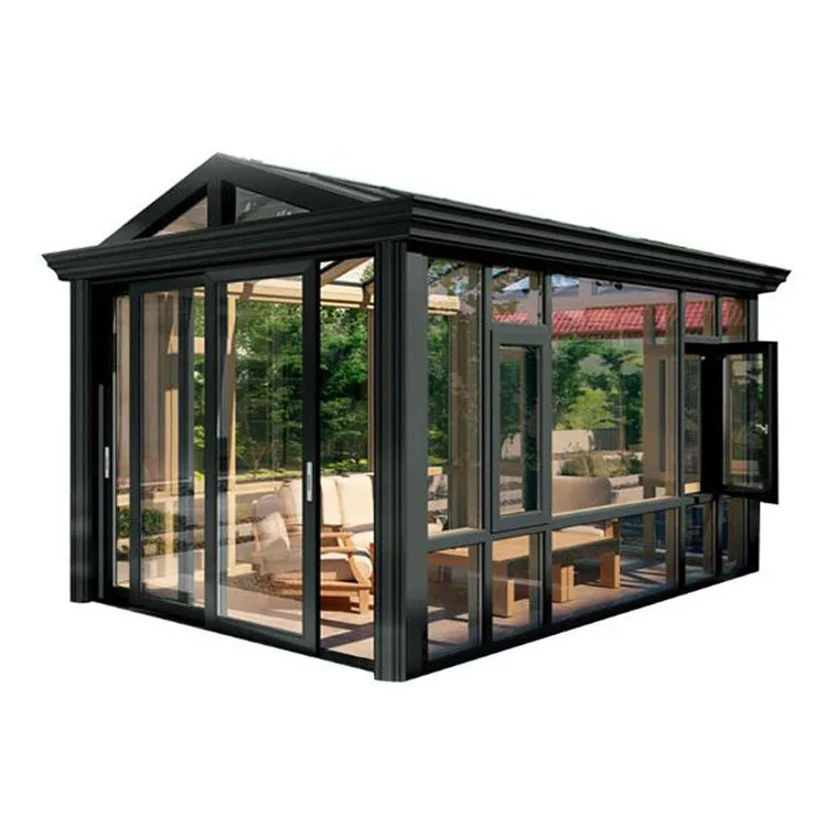 PVC Sunroom House Awning Designs Manual Electric Outdoor full cassette portable Customized winter garden free standing sunroom